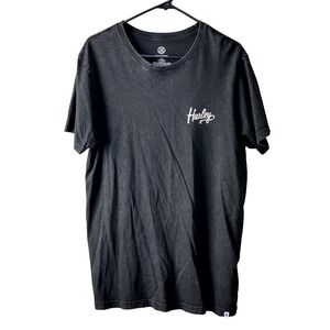 Hurley Grunge Graphic‎ T Shirt Men's M Black Wash Scorpion Skeleton Logo Cotton